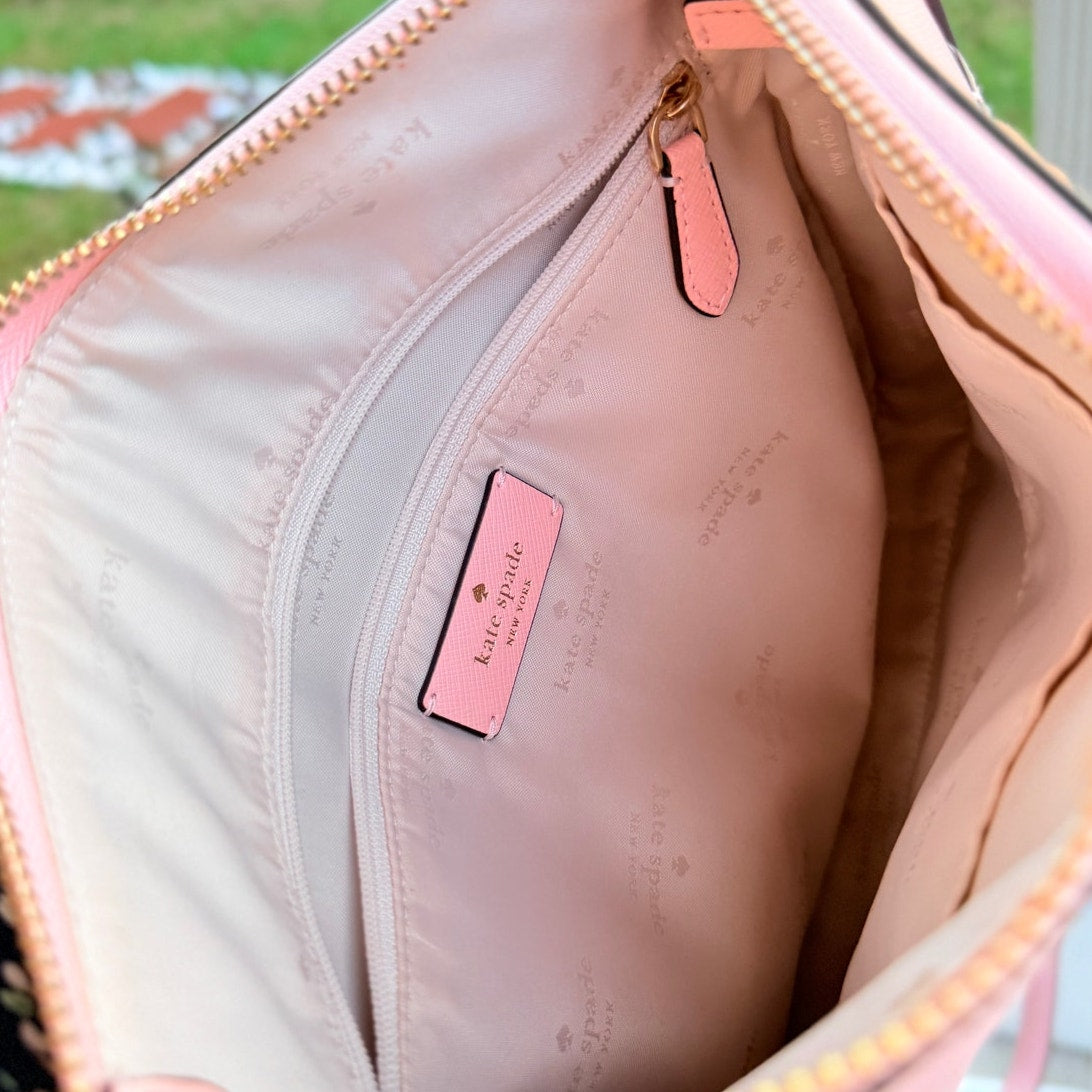 Kate Spade New York Sadie North South Crossbody Saffiano Leather Chalk Pink