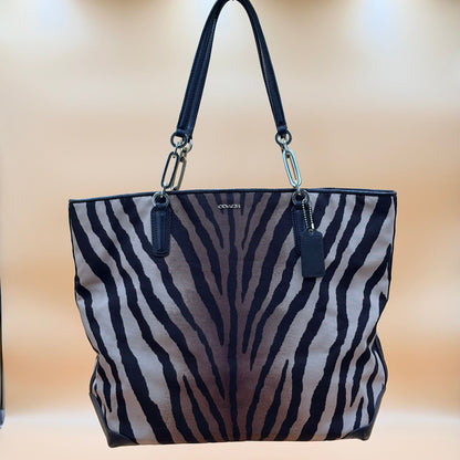 COACH MADISON EAST/WEST TOTE ZEBRA PRINT FABRIC