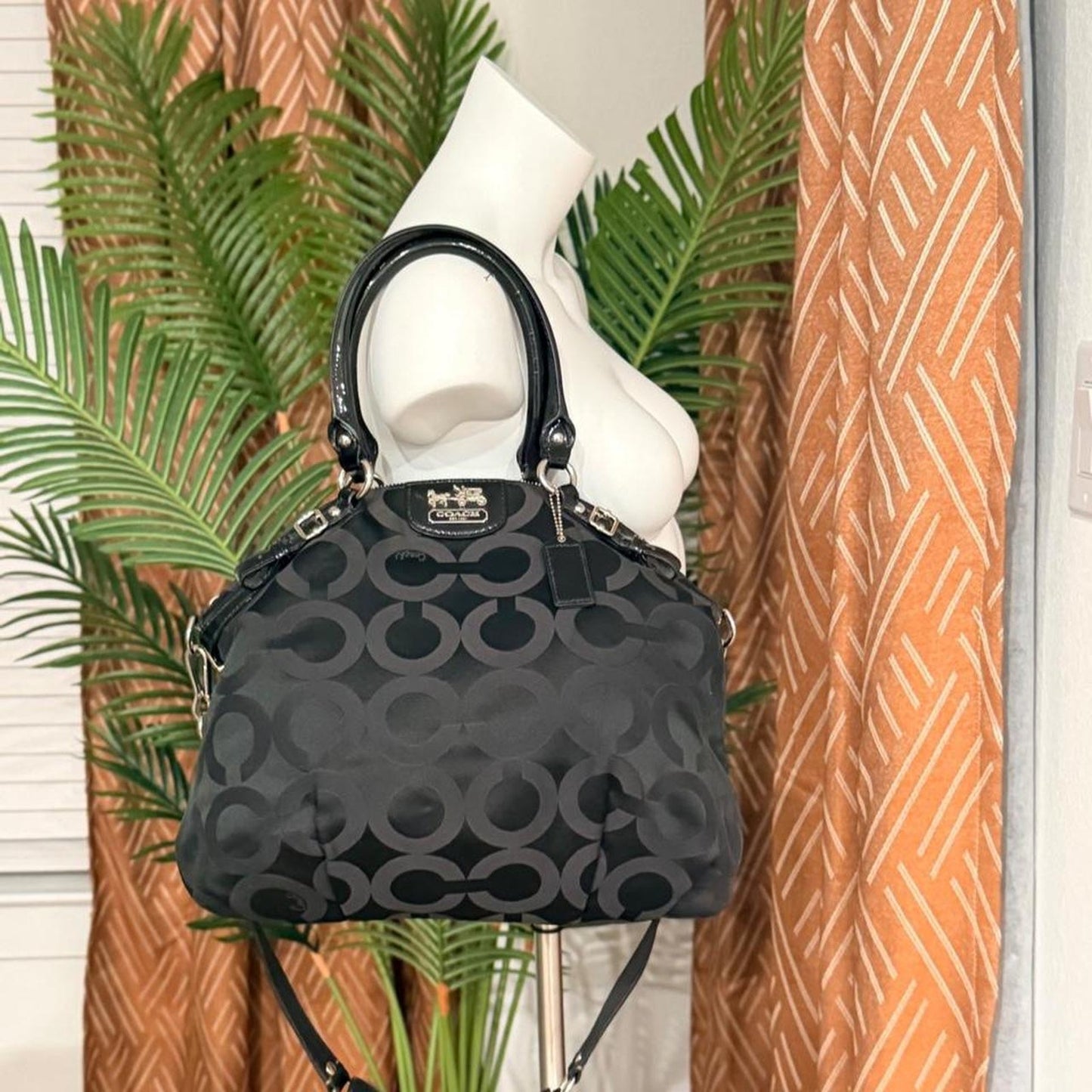 COACH Y2K Vintage Madison Lindsey Op Art Signature Large Satchel Bag 18649