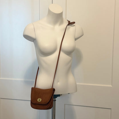 Vintage Coach Brown Glove Tanned Leather Turnlock Crossbody Bag Made in USA