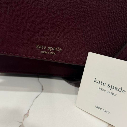 Kate Spade New York Cameron Convertible Crossbody Women’s Saffiano Bag Burgundy