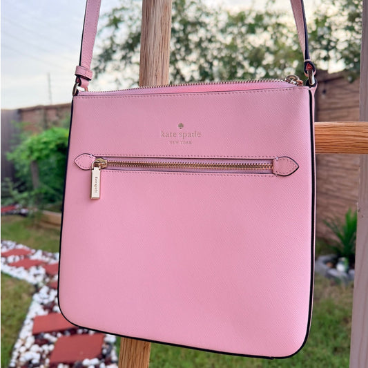 Kate Spade New York Sadie North South Crossbody Saffiano Leather Chalk Pink