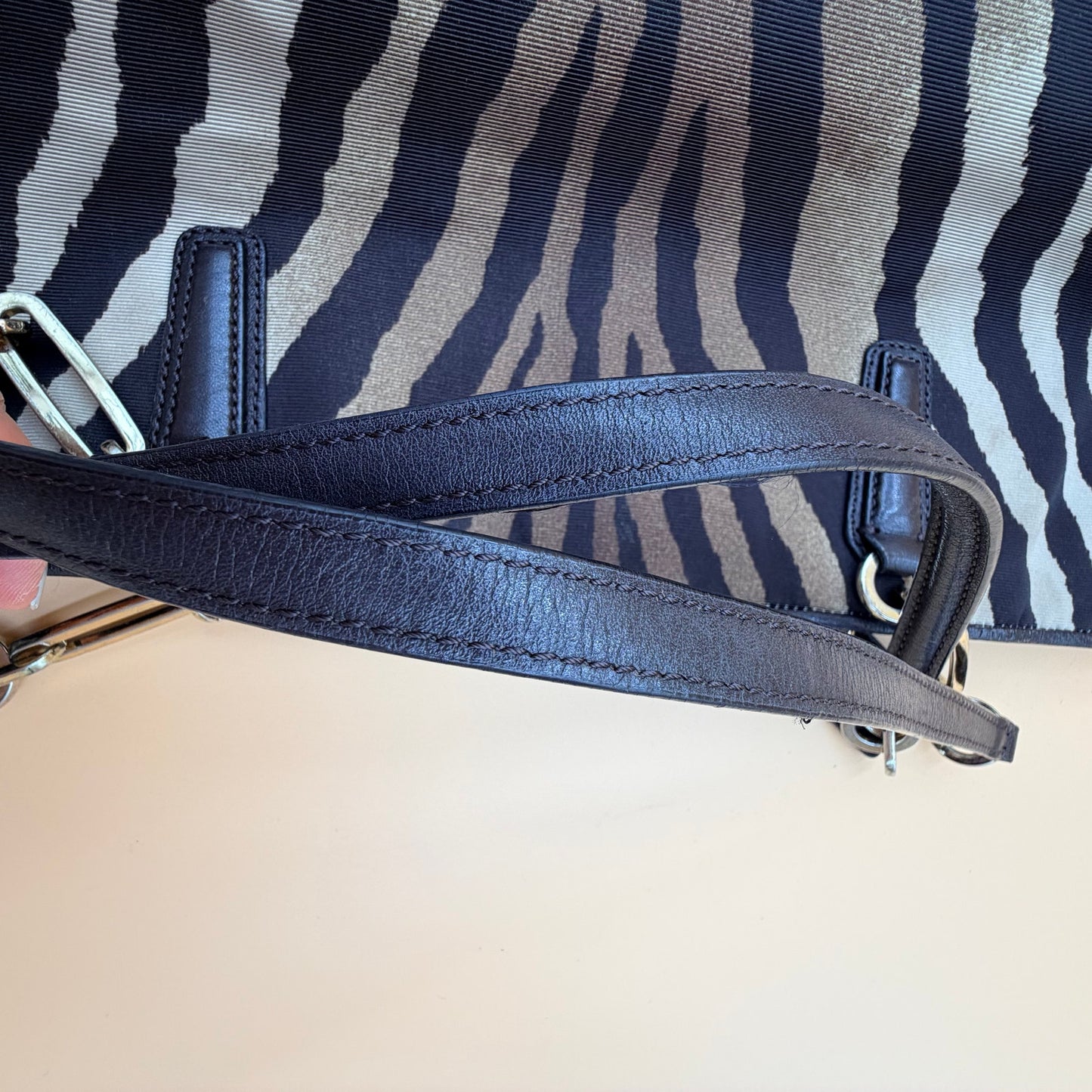 COACH MADISON EAST/WEST TOTE ZEBRA PRINT FABRIC