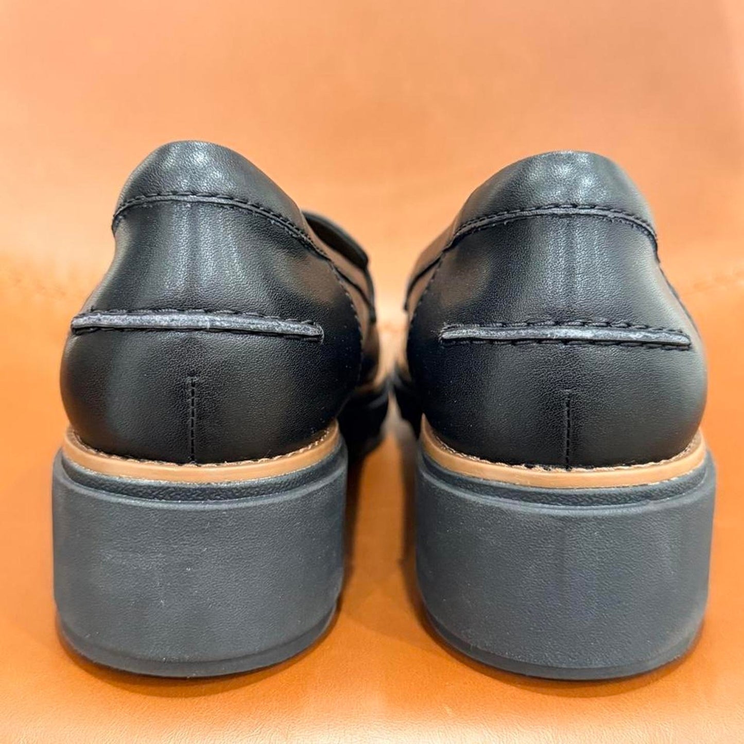 NEW CLARKS SHARON GRACIE WOMEN'S BLACK SLIP-ON LEATHER LOAFERS