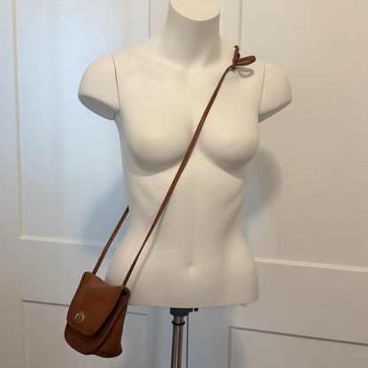 Vintage Coach Brown Glove Tanned Leather Turnlock Crossbody Bag Made in USA