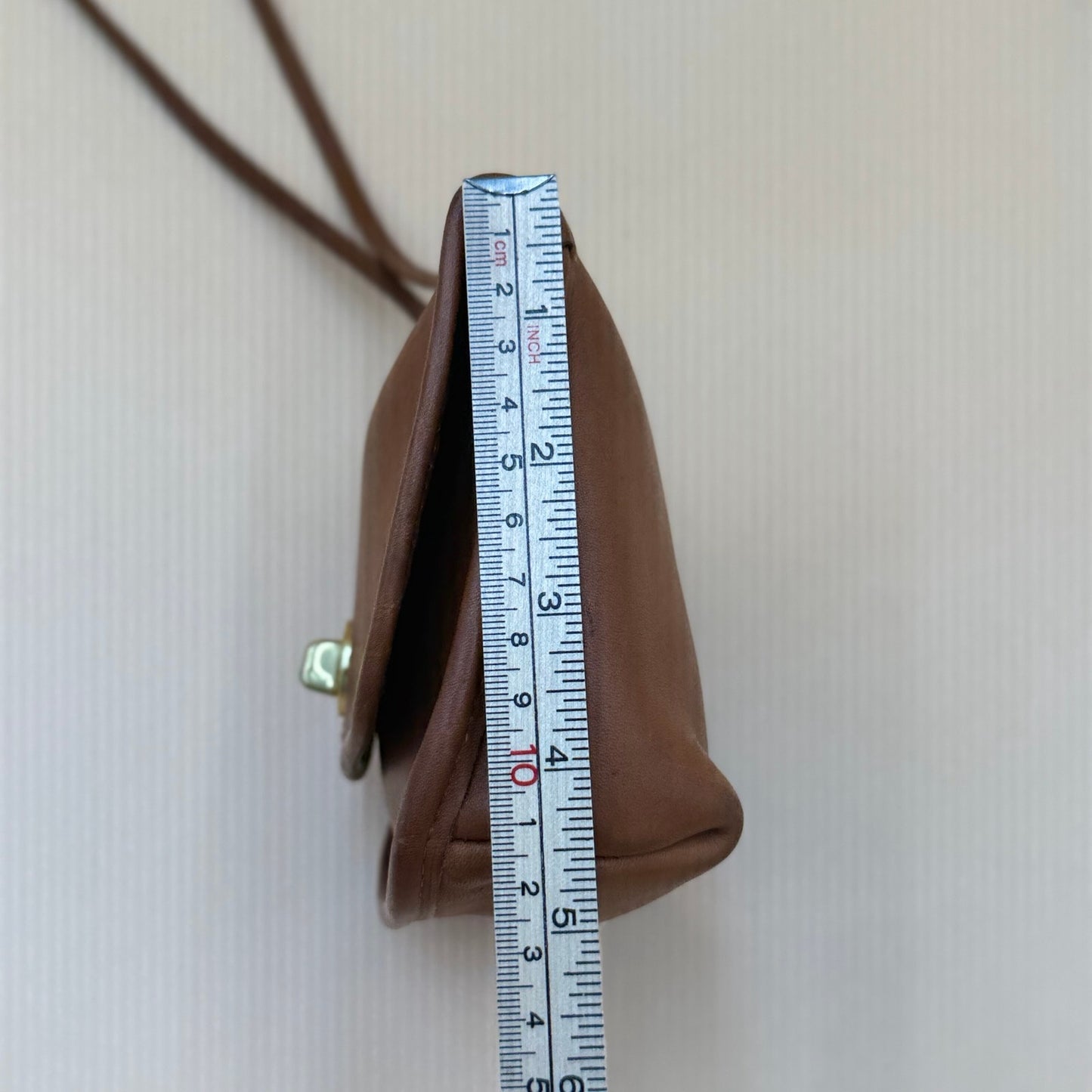 Vintage Coach Brown Glove Tanned Leather Turnlock Crossbody Bag Made in USA