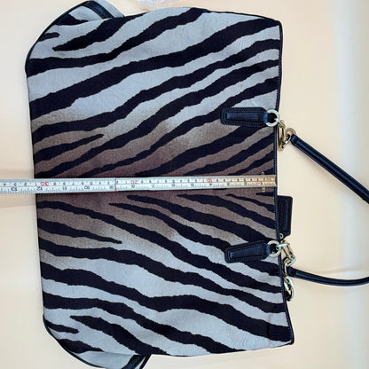 COACH MADISON EAST/WEST TOTE ZEBRA PRINT FABRIC