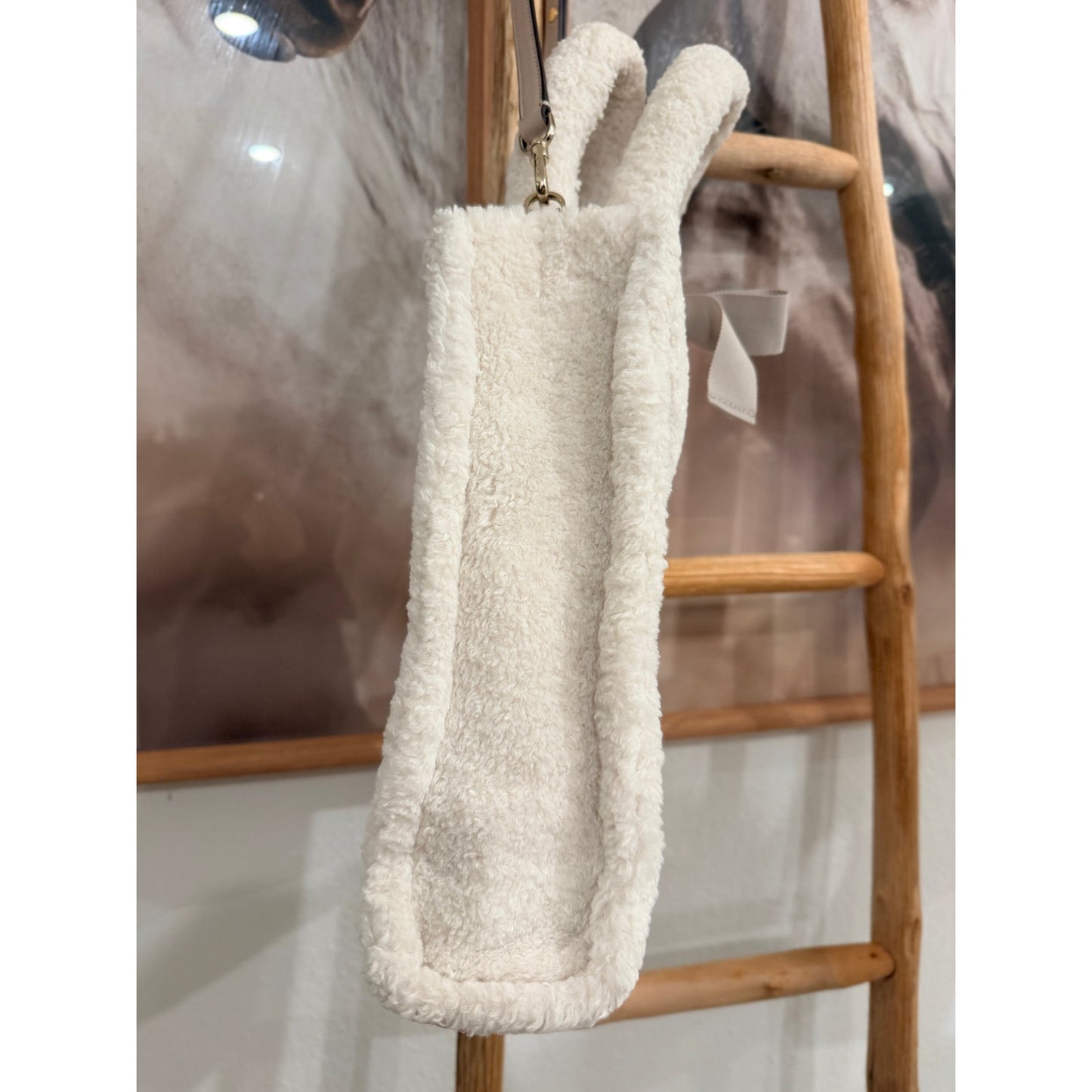 Kate Spade New York Sherpa Tote Bag | Ivory Teddy Faux Shearling | Crossbody