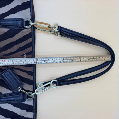 COACH MADISON EAST/WEST TOTE ZEBRA PRINT FABRIC