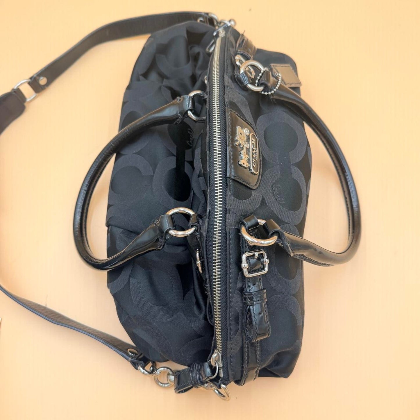COACH Y2K Vintage Madison Lindsey Op Art Signature Large Satchel Bag 18649